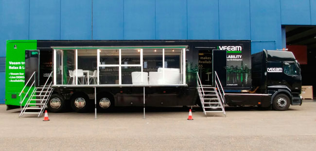 Expotrailer Veeam con publicidad